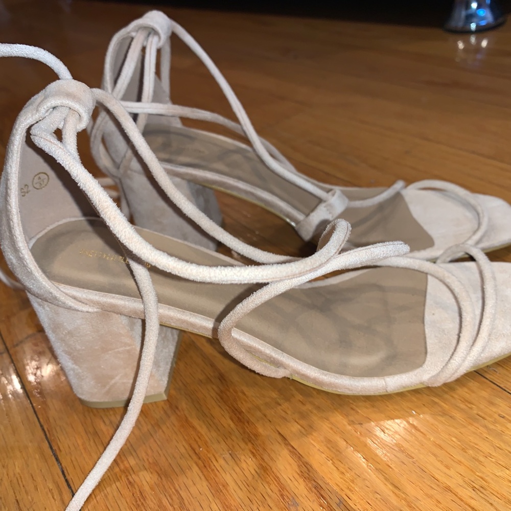 Nude Block Heel Sandals - Picture 2 of 2